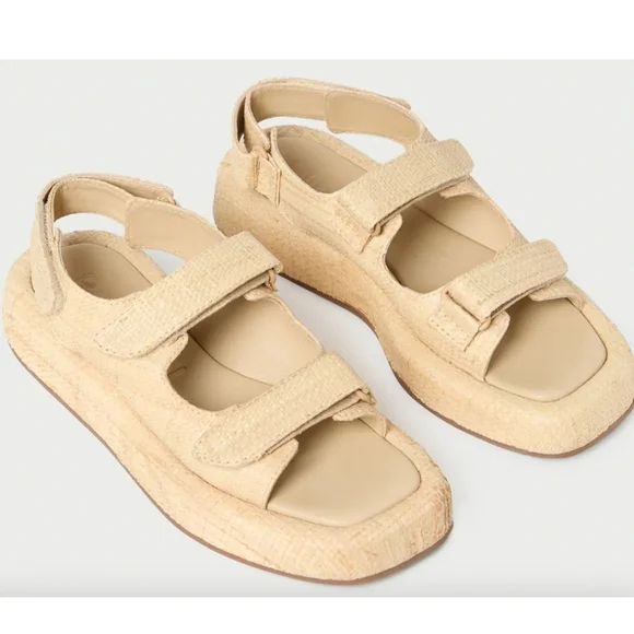 Loeffler Randall Blaise Natural Raffia Platform Sandal display picture 1